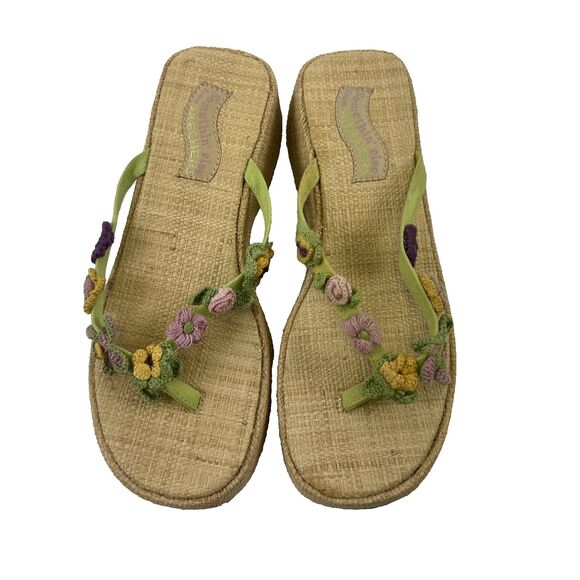Skechers Somethin Else Woven Crochet Floral Thong Sandal Slip On 35058 Womens 9 - Picture 1 of 15